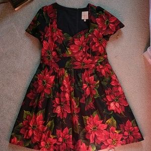 Modcloth Positively Poinsettias Dress